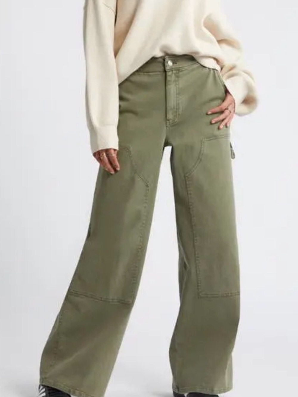 bp Wide Leg Utility Pants in Olive Green